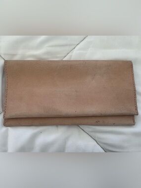 Light rose wallet real leather